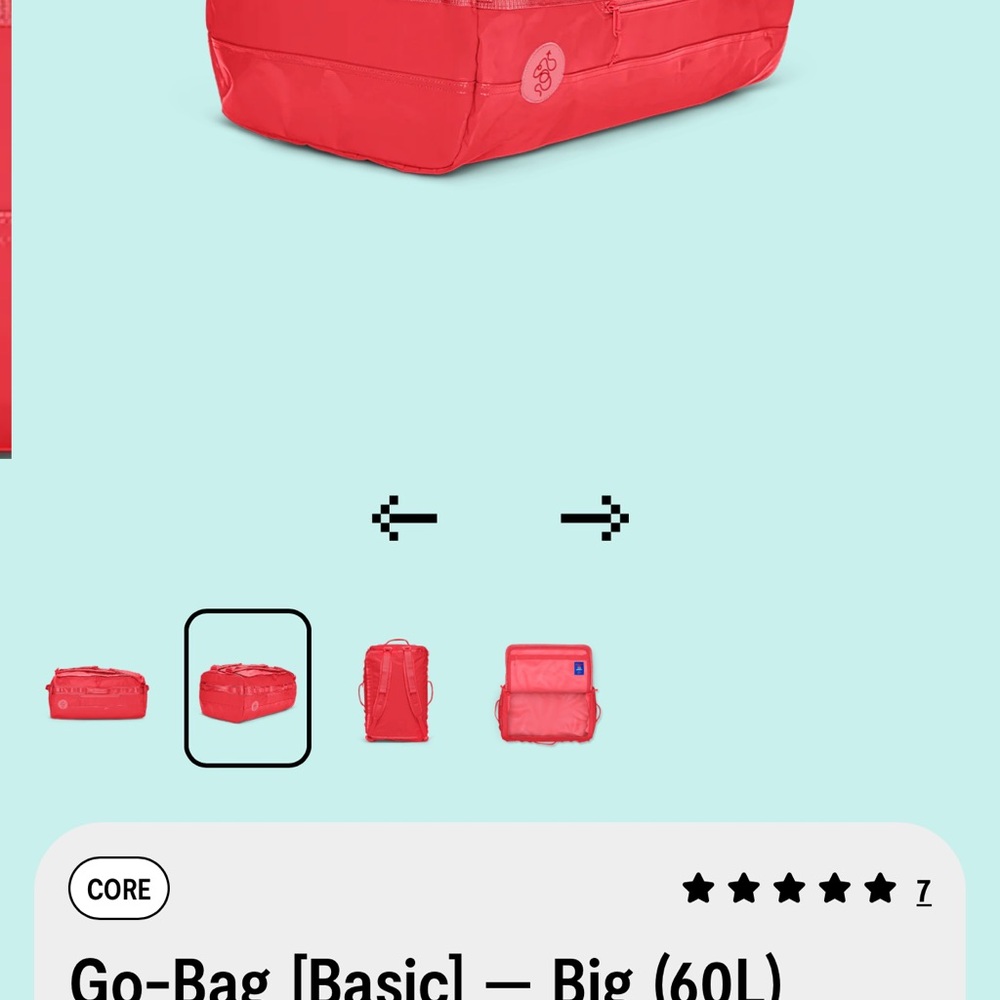 Baboon to the moon Red Go-Bag [Basic] - Big (60L)